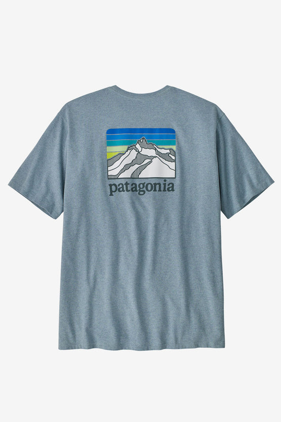 Patagonia Line Logo Pocket Responsibili Tee - Thermal Blue