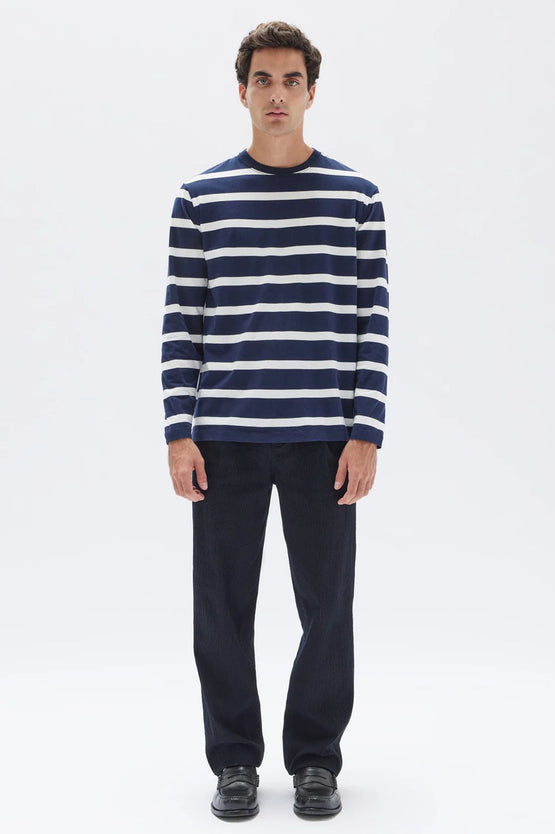 Assembly Tyler Stripe LS Tee - Navy/White