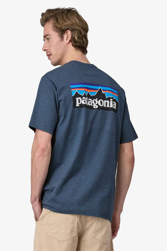 Patagonia P-6 Logo Responsibili Tee - Utility Blue