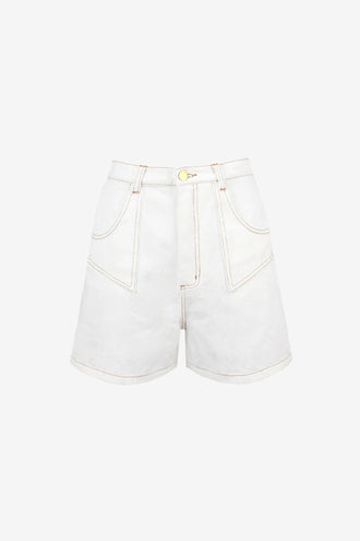 Ruby Clover Denim Short - White