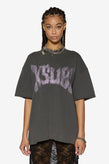 Ksubi World Tour Boyfriend Tee - Charcoal