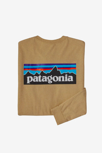 Patagonia L/S P-6 Logo Responsibility Tee - Sespe Tan